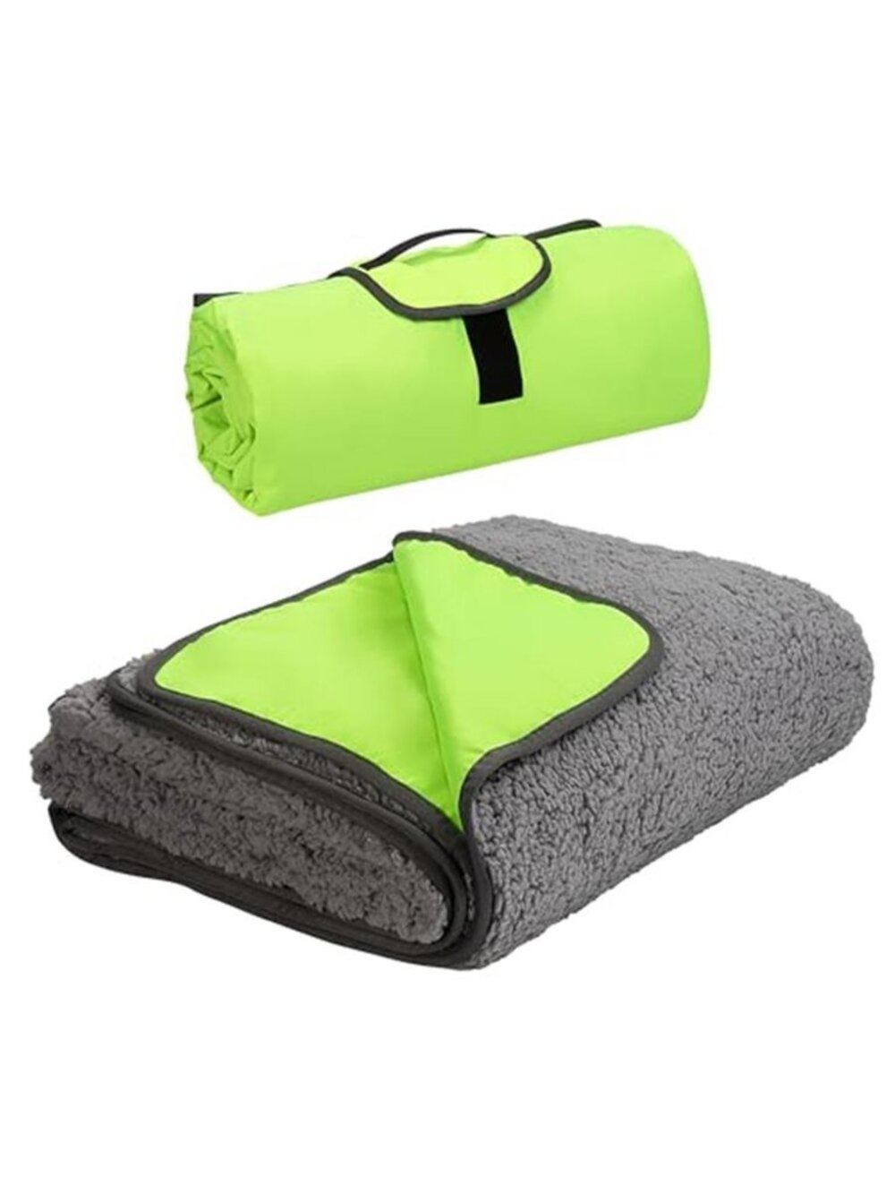 Waterproof Stadium Blanket Sherpa Fleece Camping Picnic Outdoor Travel Blanket